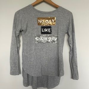 GB Girls Long Sleeve Hi Low Crewneck Sz L EUC